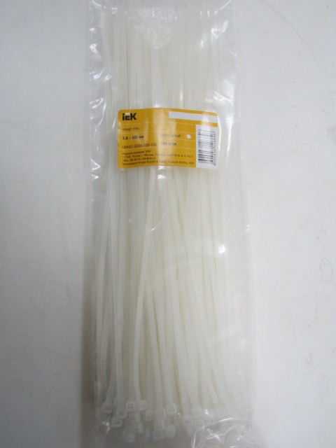 Хомут-стяжка 300х3,6мм (100штук) нейлон белый