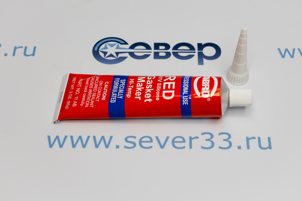 Герметик силиконовый 85гр ABRO, красный_3e