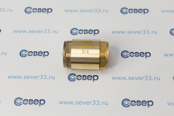 Обратный клапан, латунь, внутренняя/внутренняя резьба 3/4",PN25 желтый, RTP