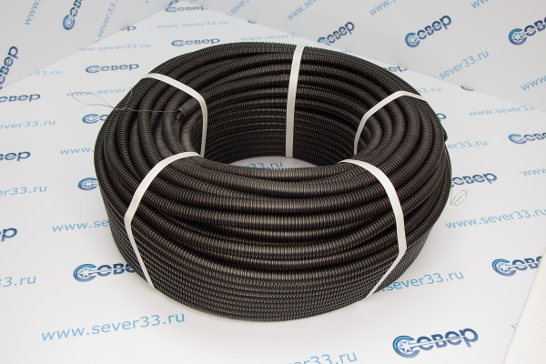 Гофра с протяжкой 16 черная ПНД_2ed