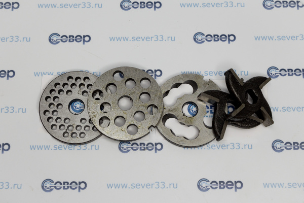 Комплект ножей к мясорубкам МИМ-80, М-75, 822 без бурта_3e