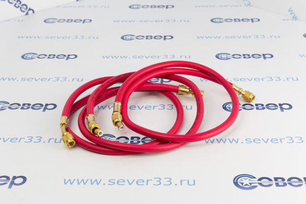 Шланг заправочный 90 см (компл. 3 шт.)  600 Psi (41 бар)  R134, 404, 407_1