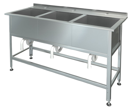 Мойка с бортом МБ-3-0,4-0,63/1,79 (ванна из AISI 430, t=0,6) (1790х700х890мм) | Продажа, монтаж и обслуживание холодильного оборудования | Север33