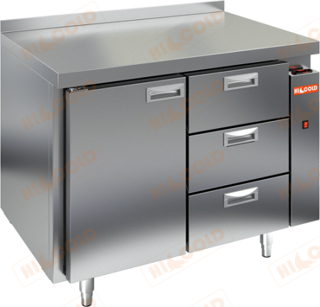 Холодильный стол HICOLD GN 13/BT P, без агрегата, 3 ящика, 1 дверь (-18...-10°) | Продажа, монтаж и обслуживание холодильного оборудования | Север33