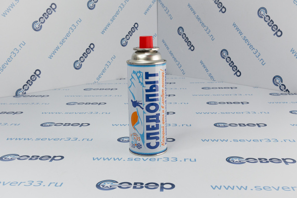 Газ для порт. плит СЛЕДОПЫТ, метал. баллон, 220гр. цанг. (всесезонный) КОРЕЯ_1