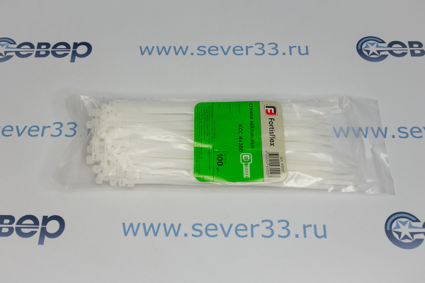 Стяжки нейлоновые 4x200 белый FORTISFLEX_1