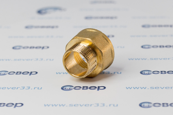 Переходник, латунь, внутренняя/наружная резьба 1"х3/4", желтый, RTP