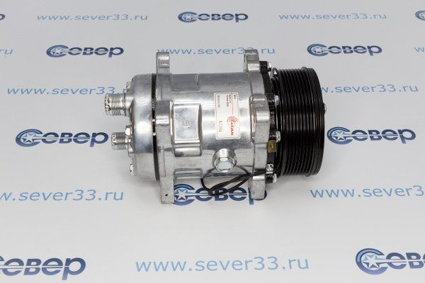 Компрессор кондиционера поршневой Sanden 5H14,12V,PV8, RC-U0823 выходы горизонтальные_3