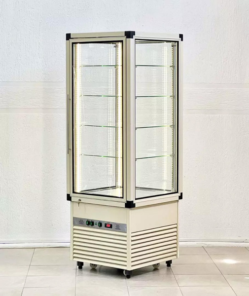 Вертикальная витрина Glacier Эмма стационарные полки_1