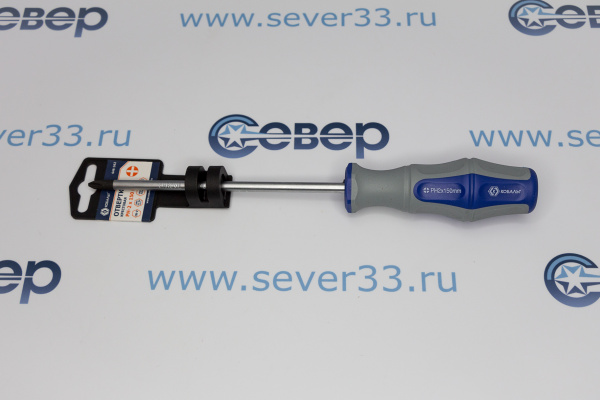 Отвертка Ultra Grip КОБАЛЬТ PH-2 х 150 мм CR-V, двухкомпонентная рукояткаe_1e