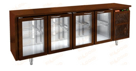 Стол охлаждаемый HICOLD BNG 1111 HT BAR, пластификат, 4 двери (+2...+10°С) | Продажа, монтаж и обслуживание холодильного оборудования | Север33