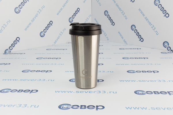 Термокружка СЛЕДОПЫТ-PALERMO с откидной ручкой, нерж. сталь, 500 мл_1