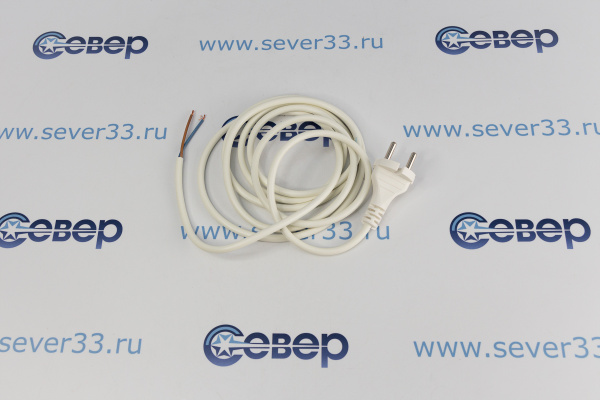 Шнур сетевой ПВС 2х0,75 2,5м белый_1