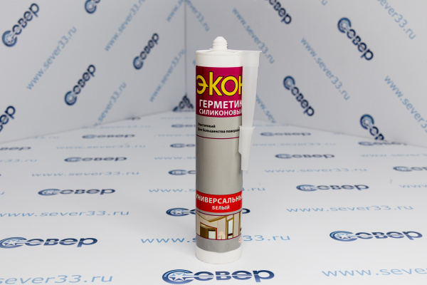 Герметик силиконовый Экон, универсальный, цвет белый, 280 мл_1
