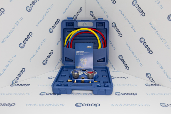 Коллектор двухвентильный Value VMG-2-22-B кейс (R-22, 134, 404, 407C) со шлангами 3шт. по 1,5м_2e