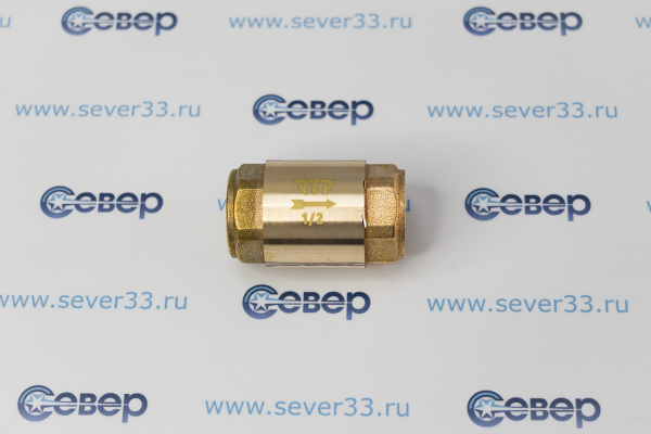Обратный клапан, латунь, внутренняя/внутренняя резьба 1/2",PN25 желтый, RTP