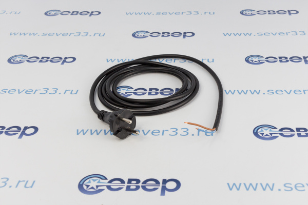 Шнур сетевой ПВС 2х0,75 2,0м черный_1