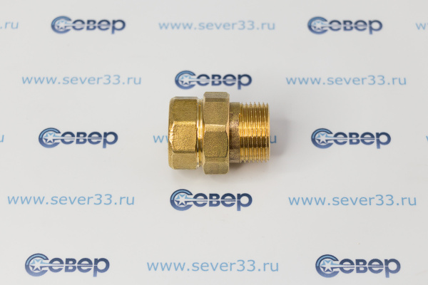 Американка прямая, латунь 3/4", желтый, RTP