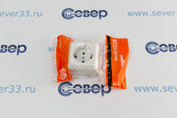 Розетка TDM Ладога 2П+3 оу 16А IP20 белая_1