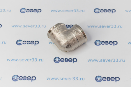 Угольник, латунь, внутренняя/внутренняя резьба 3/4"х90°, никель, RTP | Продажа, монтаж и обслуживание холодильного оборудования | Север33