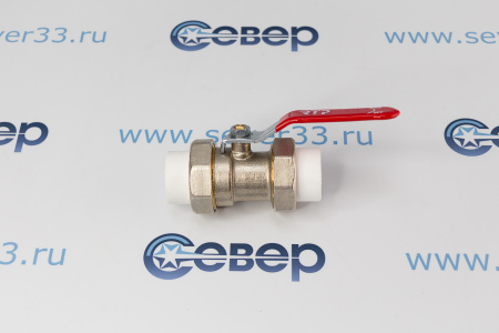 Кран шаровой ручка рычаг, латунь, с двумя переходами на трубу PPR 25, никель, RTP  | Продажа, монтаж и обслуживание холодильного оборудования | Север33