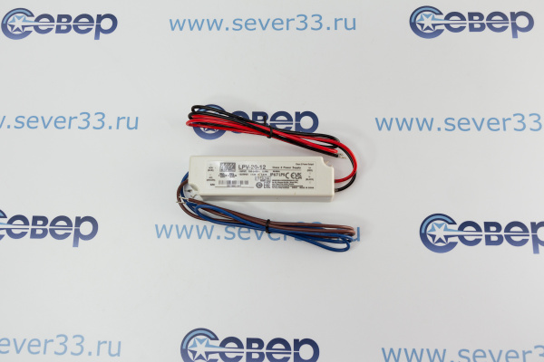 Блок питания для светодиодного освещения 12В,1.67А,20Вт,IP67, LPV-20-12, ACDC LED_1