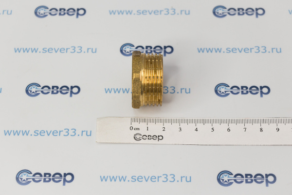 Футорка, латунь, внутренняянаружная резьба 1х34, желтый, RTP_2