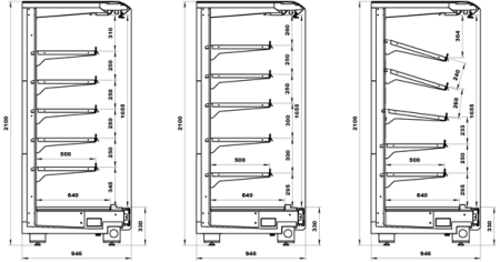 Пристенная витрина Варшава 210/94 ВХСнп-1,25 | Продажа, монтаж и обслуживание холодильного оборудования | Север33
