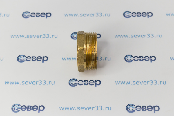 Футорка, латунь, внутренняя/наружная резьба 1 1/4"х3/4", желтый, RTP 