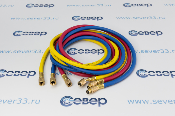 Шланг заправочный 180 см (компл. 3 шт.)  600 Psi (41 бар) R12, R22, R134, 404, 407, 507_1