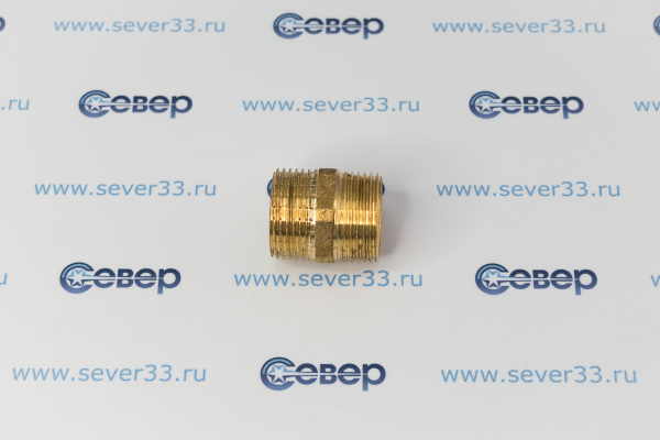 Ниппель, латунь, наружная резьба 3/4", желтый, RTP