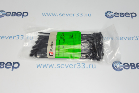 Стяжки нейлоновые 5x200 черный FORTISFLEX | Продажа, монтаж и обслуживание холодильного оборудования | Север33
