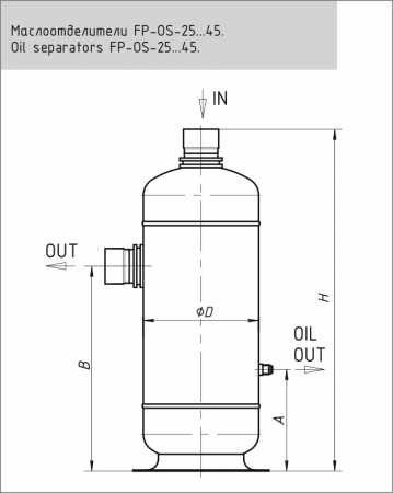 FP-OS(MP)-25-218 Маслоотделитель, 2-1/8 | Продажа, монтаж и обслуживание холодильного оборудования | Север33