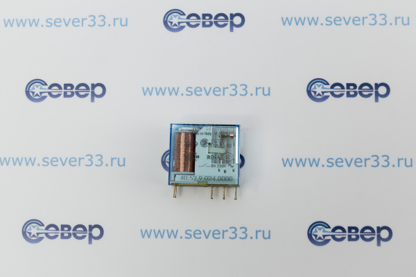 Реле миниатюрное PCB выводы с шагом 5мм 2 гр конт 8А кат. DC 24В_1