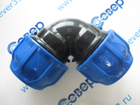 Угольник обжимной ПЭ разъемный 63х63, PN16 (синий) | Продажа, монтаж и обслуживание холодильного оборудования | Север33