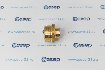 Ниппель переходной, латунь, наружная резьба 1"х1/2", желтый, RTP | Продажа, монтаж и обслуживание холодильного оборудования | Север33