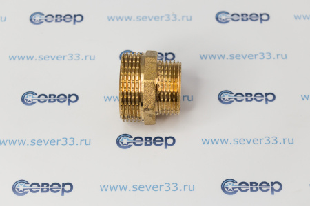 Ниппель переходной, латунь, наружная резьба 1 1/4"х1", желтый, RTP | Продажа, монтаж и обслуживание холодильного оборудования | Север33