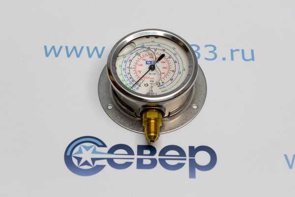 Манометр с глицерином, 63 мм. -1+30 бар (14 SAE с низу, R404aR407c R134a)_1e