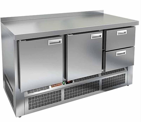 Холодильный стол HICOLD GNE 112/BT, нижн, 2 ящика, 2 двери (-18...-10°С) | Продажа, монтаж и обслуживание холодильного оборудования | Север33