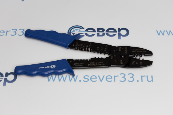 Электропассатижи КОБАЛЬТ 0.6 - 2.6 мм, обжим наконечников, кусачки, винторе_3e