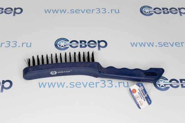 Кордщетка ручная КОБАЛЬТ 4-рядная стальная 280 мм, пластмассовая ручка_1