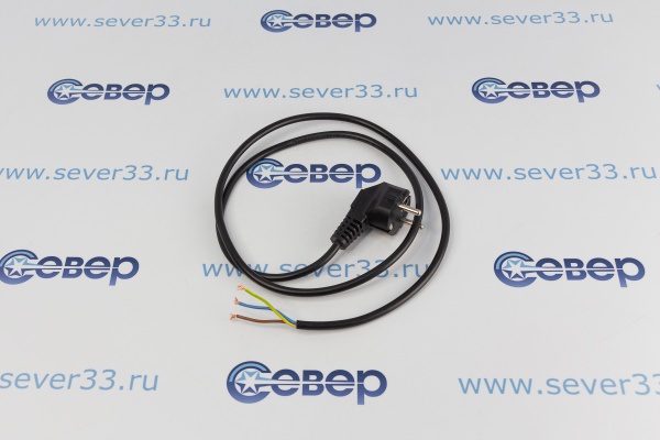 Шнур сетевой ПВС 3х0,75 1,2м черный_1