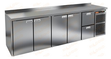 Холодильный стол HICOLD GN 11112 BR2 BT, бок, 2 ящика, 4 двери (-18...-10°С) | Продажа, монтаж и обслуживание холодильного оборудования | Север33